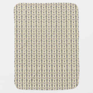Adorable Owls Pattern on Light Yellow Background Stroller Blanket