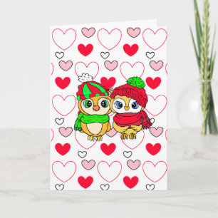 Adorable Owls Valentine's Day I Love You Card