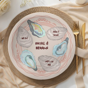 Adorable Oyster Roast Plate, Coastal Wedding Paper Plates