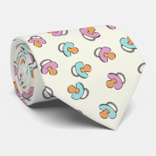 Adorable Pacifier Gender Reveal Baby Shower Neck Tie
