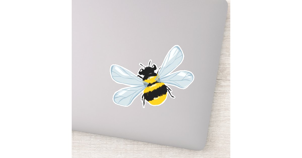 Adorable Painted Bee Illustration Sticker Zazzle Com