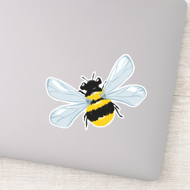 Adorable painted bee Illustration Sticker (Detail)
