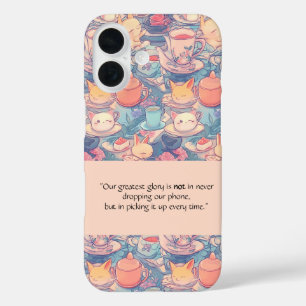 Adorable Painted-style Doodle Art iPhone 16 Case
