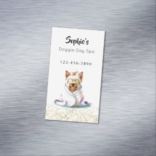 Adorable Pampered Doggie Dog Spa  Business Card Magnet