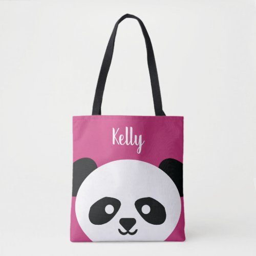 Adorable Panda Bear Animal Pink Kawaii Tote Bag