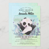 Adorable Panda Bear Baby Shower Invitation (Front/Back)