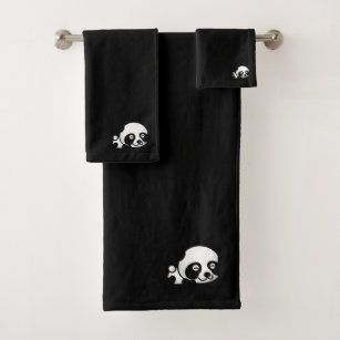 HGOD DESIGNS Bear Hand Towels,Black Bear Family in Autumn Cotton Soft Bath  Hand Towels for Bathroom Kitchen Hotel Spa Hand Towels 15X30