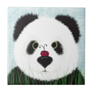 Adorable Panda Bear Ceramic Tile