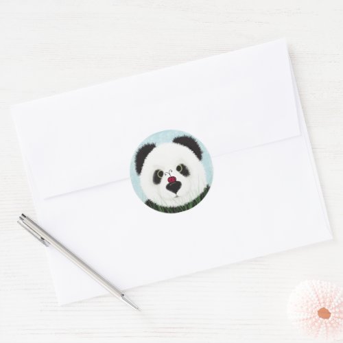 Adorable Panda Bear Classic Round Sticker