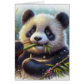 Adorable Panda Bear Eating Bamboo Blank Inside (Front)