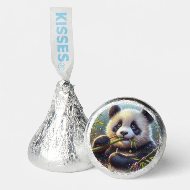 Adorable Panda Bear Eating Bamboo Hershey®'s Kisses® (Front)