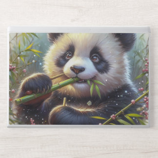 Adorable Panda Bear Eating Bamboo HP Laptop Skin