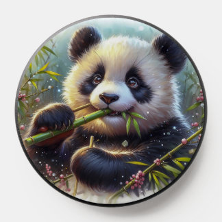 Adorable Panda Bear Eating Bamboo PopSocket