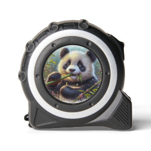 Adorable Panda Bear Eating Bamboo Tape Measure