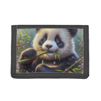 Adorable Panda Bear Eating Bamboo