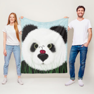 Adorable Panda Bear Fleece Blanket