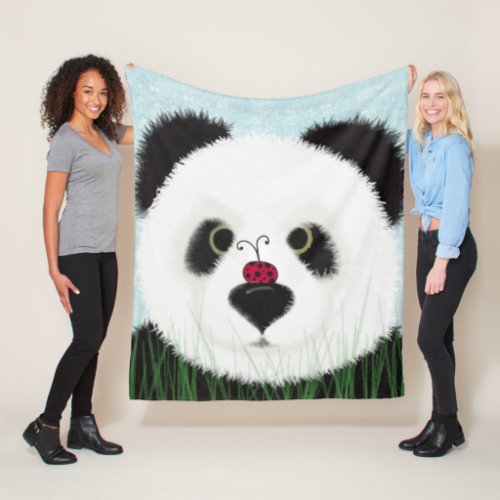 Adorable Panda Bear Fleece Blanket