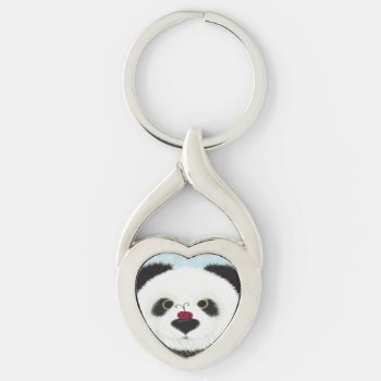 Adorable Panda Bear Keychain by OneArtsyMomma at Zazzle