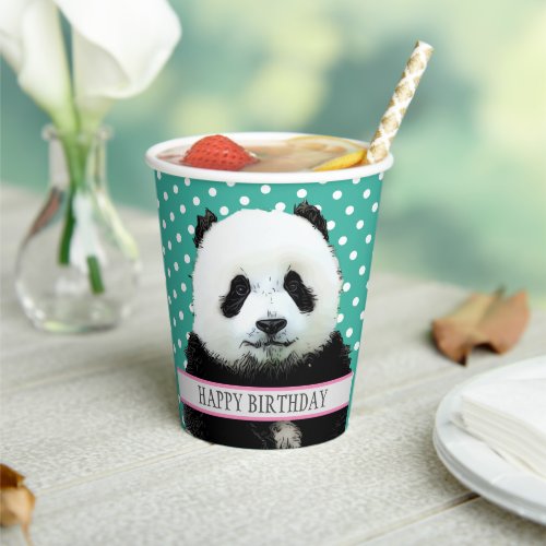 Adorable Panda Bear Kids Happy Birthday Animal  Paper Cups
