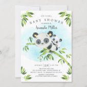 Adorable Panda Bear Neutral Baby Shower Invitation (Front)
