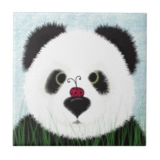 Adorable Panda Bear Painting Ceramic Tile