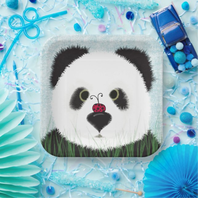 Adorable Panda Bear Paper Plates (Party)