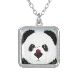 Adorable Panda Bear Silver Plated Necklace