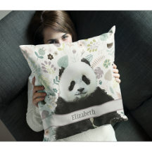 Adorable Panda Bear Teal Name Kids Animal