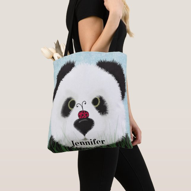 Adorable Panda Bear Tote Bag (Close Up)