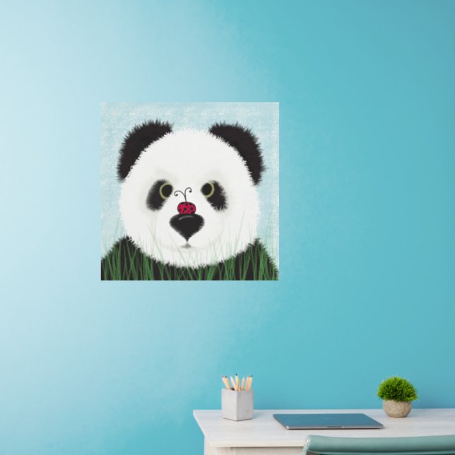 Adorable Panda Bear Wall Decal (Home Office)