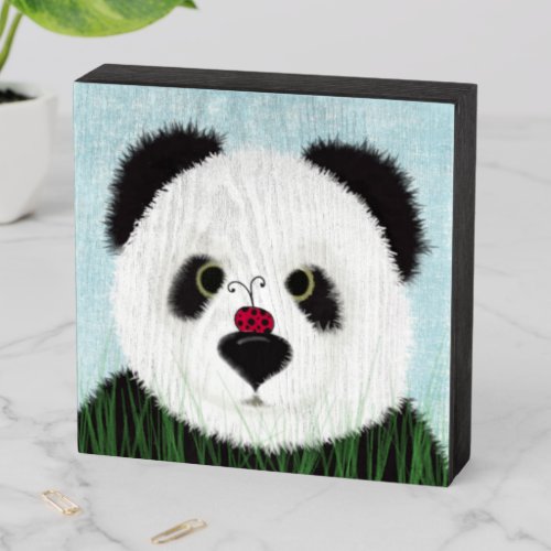 Adorable Panda Bear Wooden Box Sign
