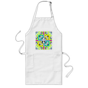 Adorable Panda Bears Bright Colors Long Apron