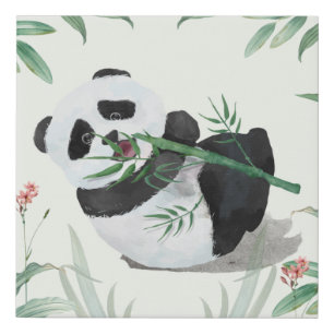 Adorable Panda Faux Canvas Print