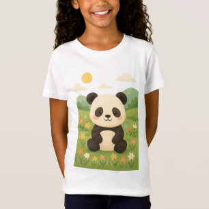 Adorable Panda in a Spring Meadow – Cute Animal Pu T-Shirt