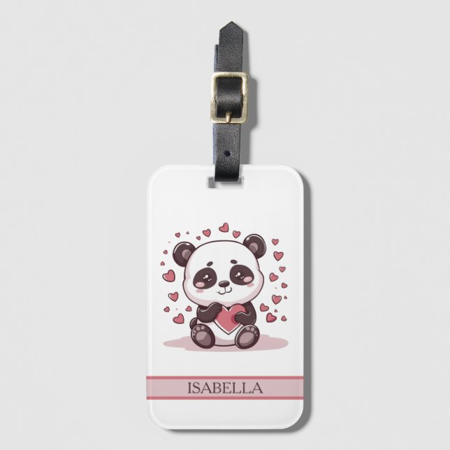 Adorable Panda Love - Personalized Luggage Tag (Front Vertical)