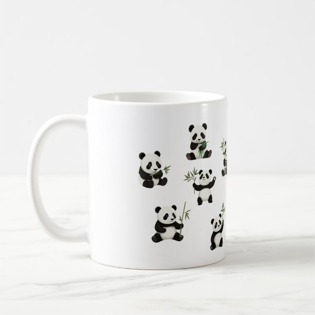 Adorable Panda Mug with Bamboo Design Cup (Left)