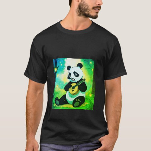 Adorable Panda Munching Bamboo Sticker _ Wildlife T_Shirt