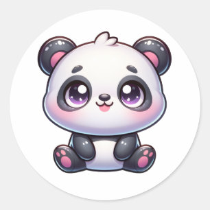 Adorable Panda Pal kawaii Classic Round Sticker