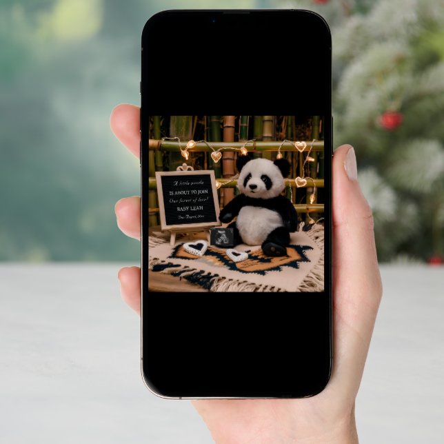 Adorable Panda Plushie  Pregnancy Announcement (Front Digital)
