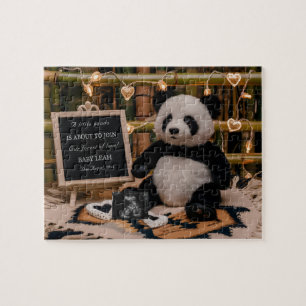 Adorable Panda Plushie Pregnancy Announcement Jigsaw Puzzle