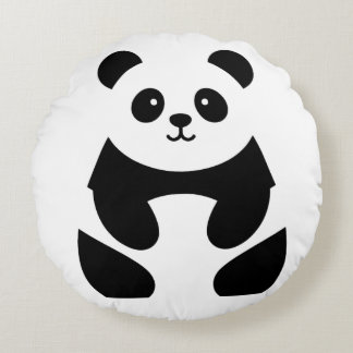adorable panda round pillow