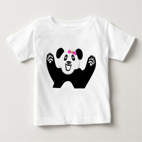 Adorable Panda with Pink Bow Baby T_Shirt