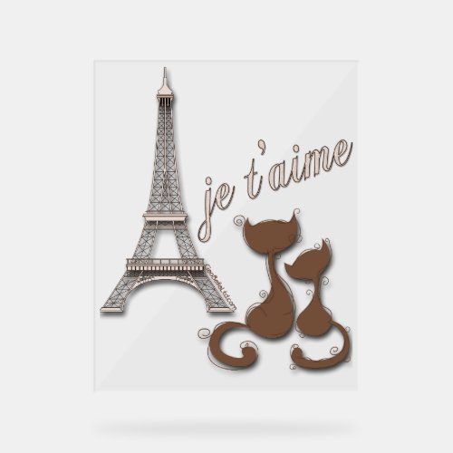 Adorable Paris Kitties Acrylic Sign