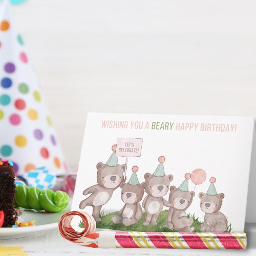 Adorable Party Bears Birthday Card