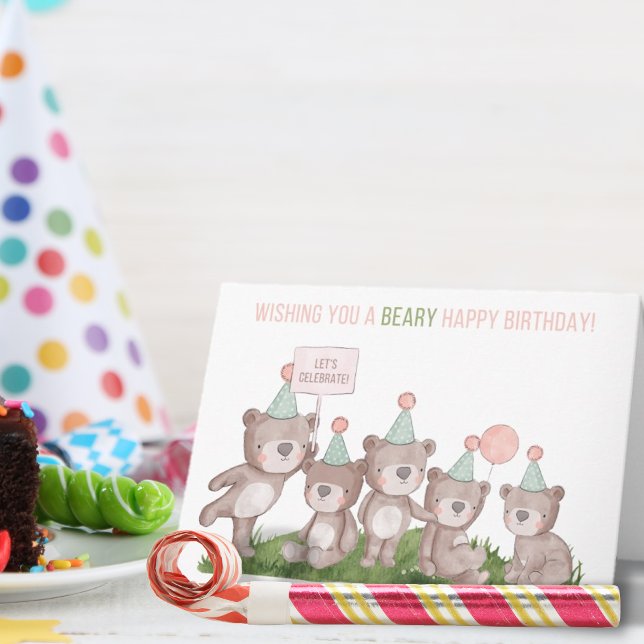 Adorable Party Bears Birthday Card (Creator Uploaded)