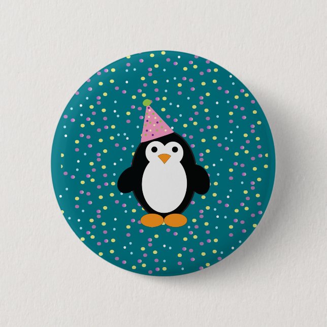 Adorable Party Penguin Button (Front)