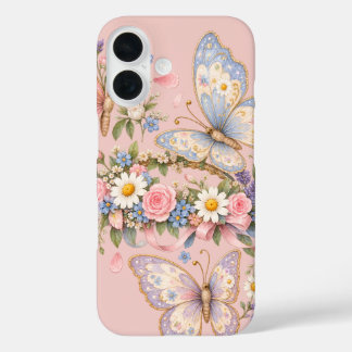 Adorable Pastel Butterfly Art iPhone 16 Case