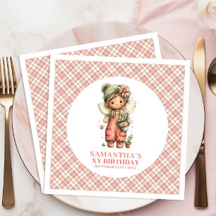 Adorable Pastel Fairy Floral 1st Birthday Party  Paper Dinner Napkins