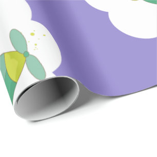 Adorable Pastel Label Teddy Bear Wrapping Paper