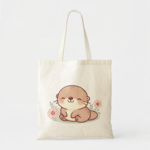 Adorable Pastel Otter Tote Bag – Kawaii Cute Desig